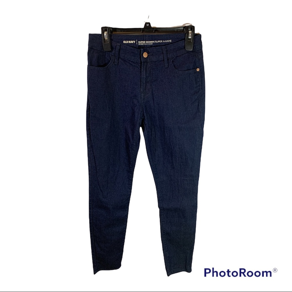 Old Navy Womens Jeans Size 6 Super Skinny Mid-Rise Blue Denim